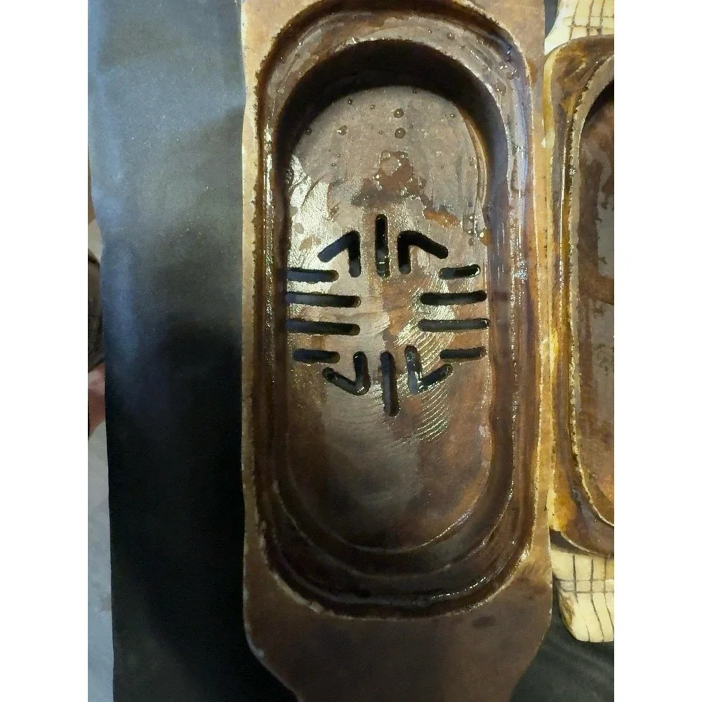 Vintage hand-carved serpentine stone Foo Dog Covered box 9.5
